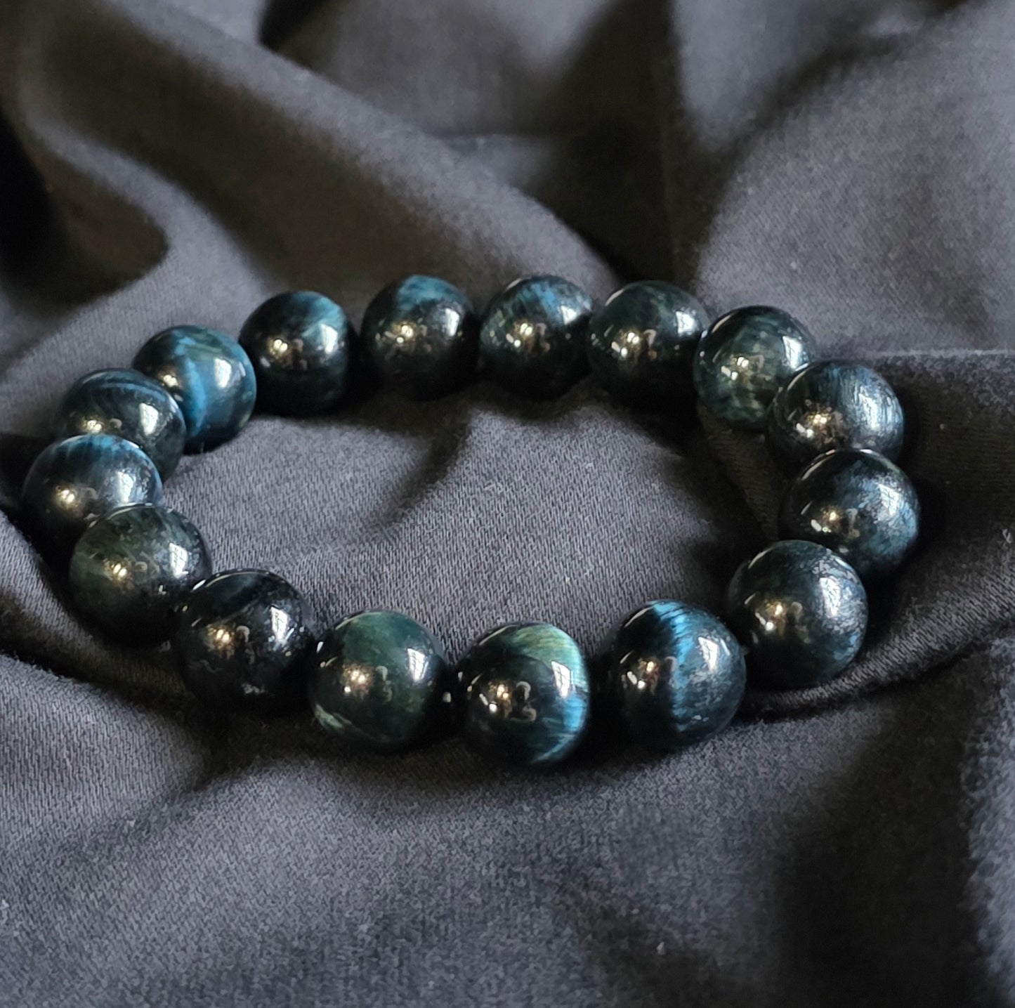 Blue Black Tiger's Eye Bracelet