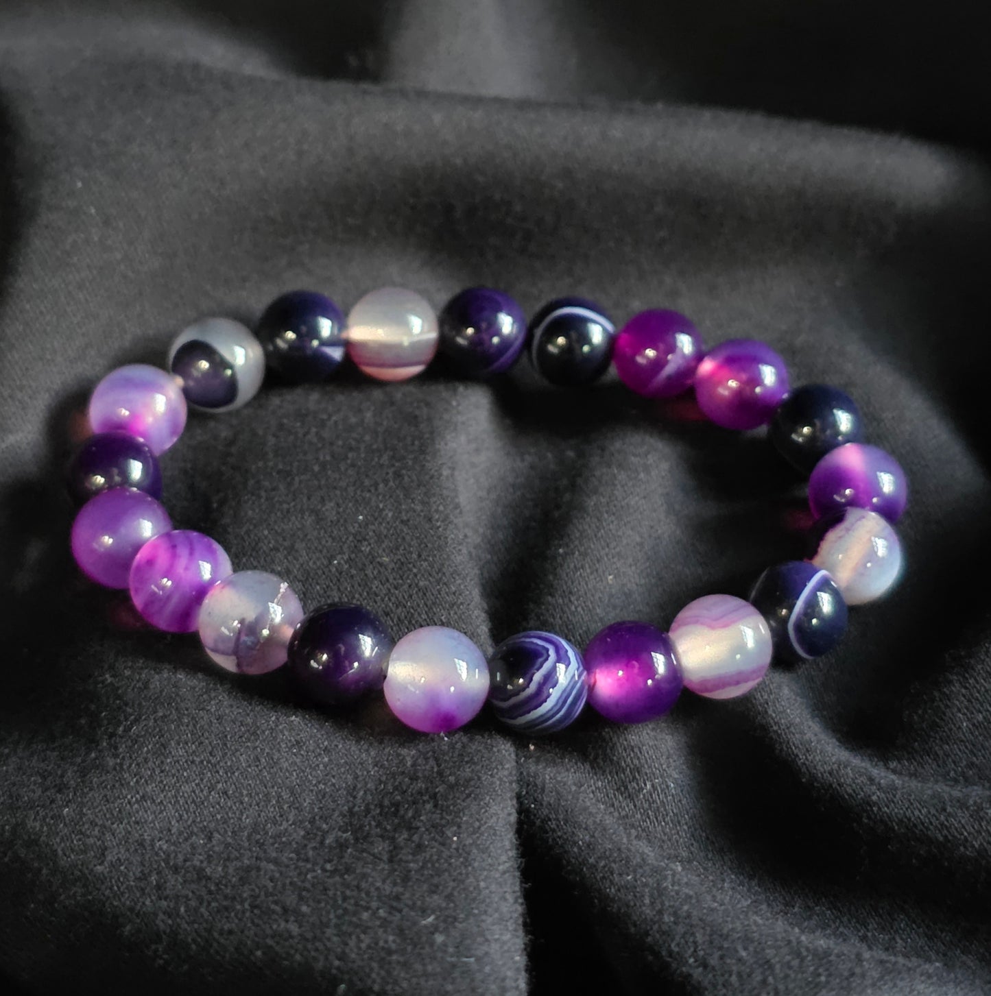 Purple Stripe Agate Bracelet
