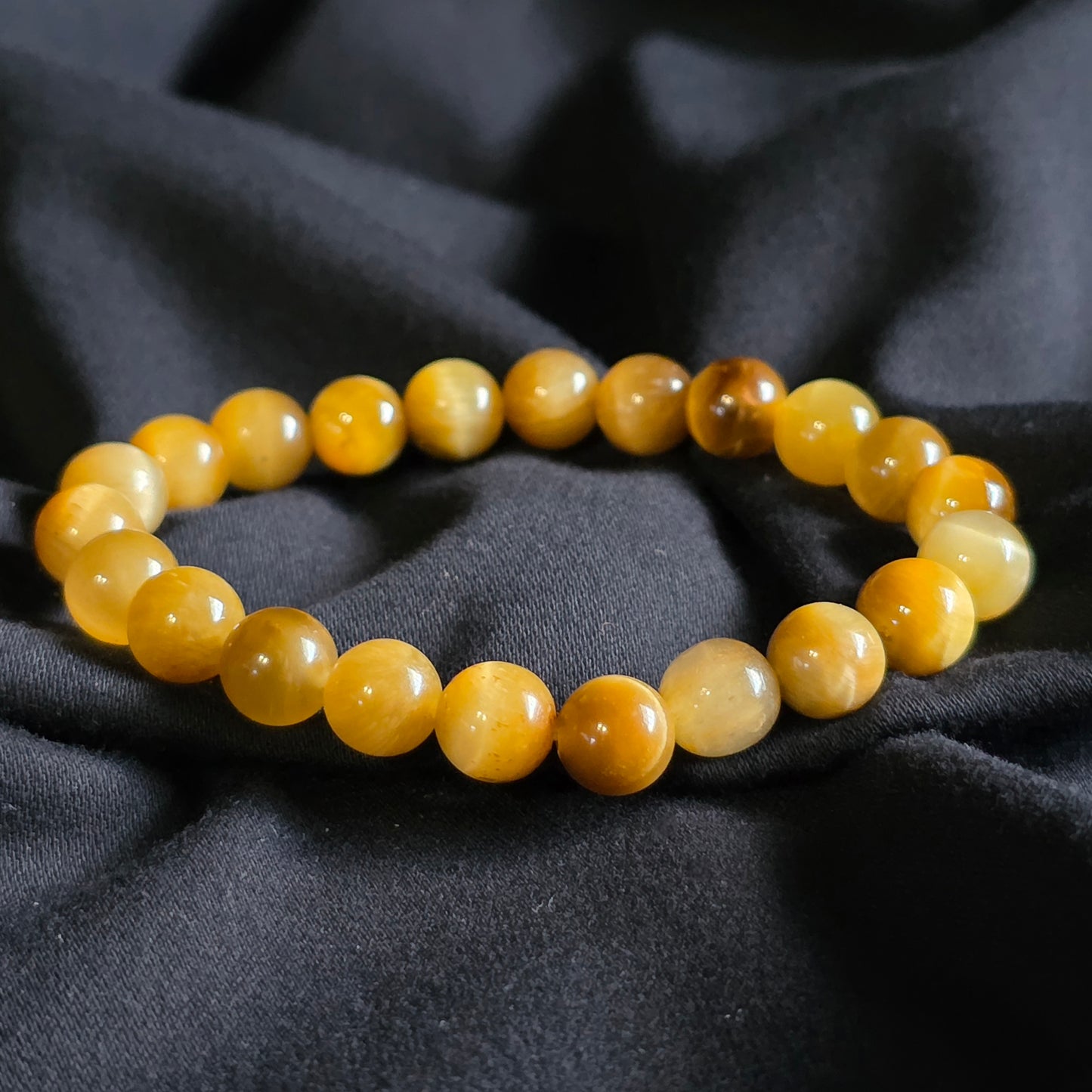Golden Tiger's Eye gemstone beaded bracelet 8mm