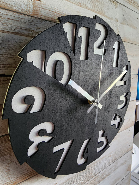 Modern Minimalist Clock- Black