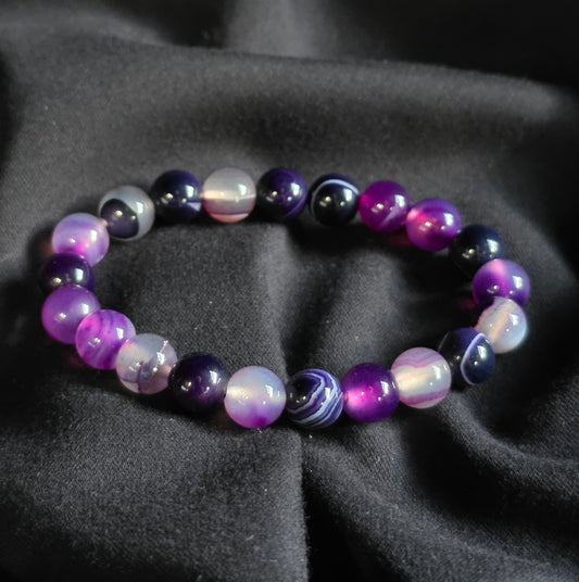 Purple Stripe Agate Bracelet